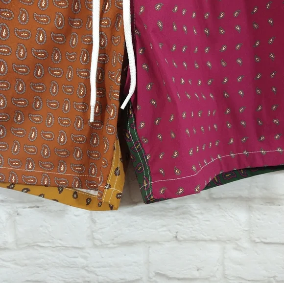 E J.Crew Multi Color Paisley Print 6" Stretch Swim Trunk Shorts NWT Size M - Picture 6 of 11